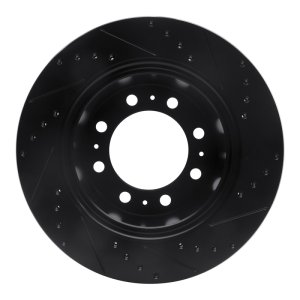 Dodge Ram 2500 Brake Rotor (1) - Rear Left - R1 Concepts - Drilled & Slotted - Black - `09-`25